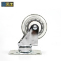 3 inch flat plate movable chrome plated PU casters